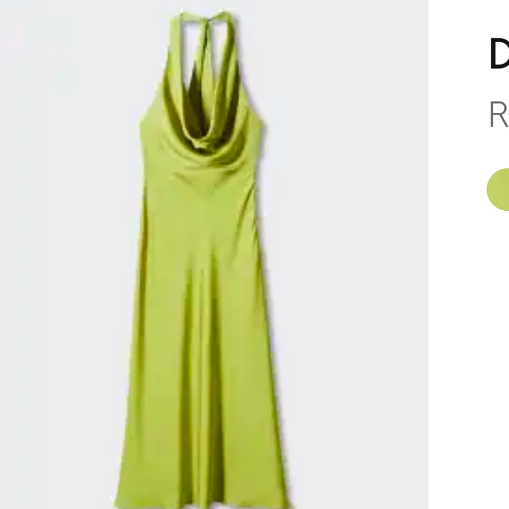 Draped neck satin dress